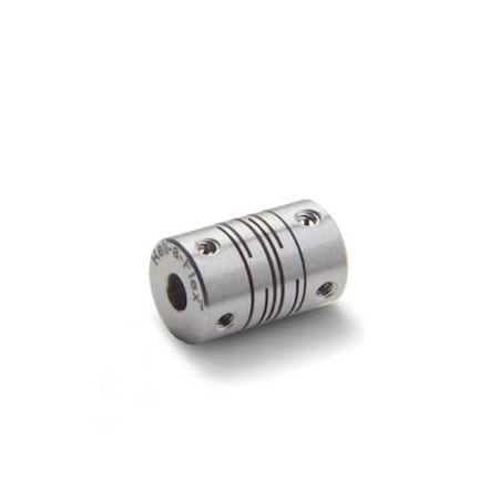 Slit Coupling, Set Screw, Short, Bores 4x4mm, OD 8.0mm, Aluminum